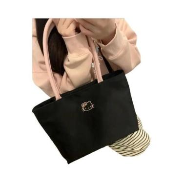 Imagem de Bolsa Tote Preta HelloKitty De Grande Capacidade Para Mulheres, Bolsa 