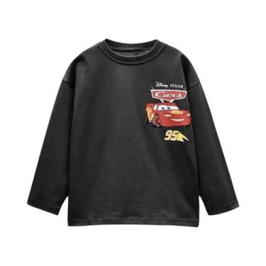 Imagem de Camiseta Infantil De Manga Longa Com Estampa De Carro Para Meninos, Br