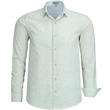 Imagem de Camisa Social Manga Longa Masculina Listrada Luxuosa Algodão - Amil, O