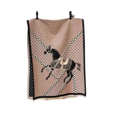 Imagem de Cachecol De Pashmina Jacquard Grosso E Quente Para Mulheres, Xale Dupl