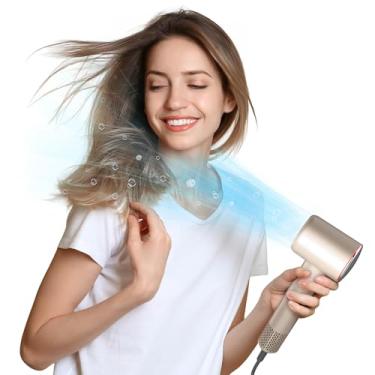Imagem de Secador de cabelo profissional, secador de cabelo iônico negativo de 200 milhões com motor sem escova de 110.000 RPM, secador de cabelo de alta velocidade de 1500 W com bocal magnético e difusor para