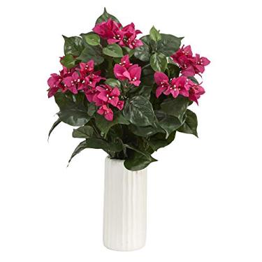 Imagem de Planta artificial Bougainvillea de 45,72 cm em vaso branco