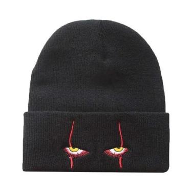 Imagem de Gorro De Lã Térmico Tricotado Com Bordado Pennywise Olhos Assustadores