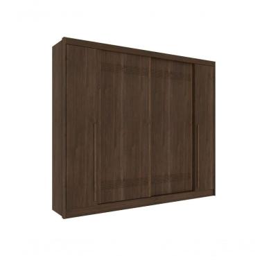 Imagem de Guarda Roupa Casal Cairo 4 Portas Correr E Articulada Tcil Cacau/off White