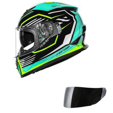 Imagem de Capacete Norisk Soul II Factor Preto e Amarelo Mais Viseira Prata