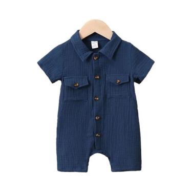 Imagem de Macacão De Algodão Para Bebê Menina E Menino, Casual De Verão, Cor Sól