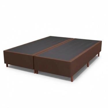 Imagem de Base Box Queen Size Casal Prince Sued 158x197 Tabaco