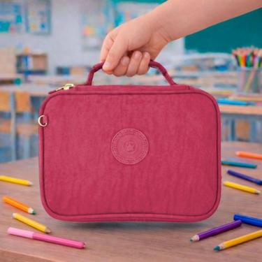 Imagem de Estojo Escolar Bolsinha Com Alça Box Jumbo Porta Lápis Organizador Elá