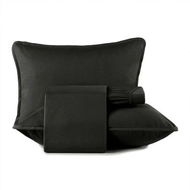 Imagem de Jogo Cama Queen 4 Pcs Malha Fio Penteado Preto Altenburg