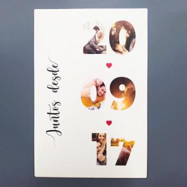 Imagem de Quadro Data Especial Personalizado Com Fotos Em Mdf 30x42cm - Artsim P