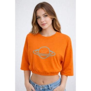 Imagem de Cropped D Bell Outlet Fashion Oversized Laranja-Feminino