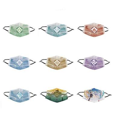 Imagem de Máscara facial Genshins Impacts Anime 9 unissex de algodão - yiweisai