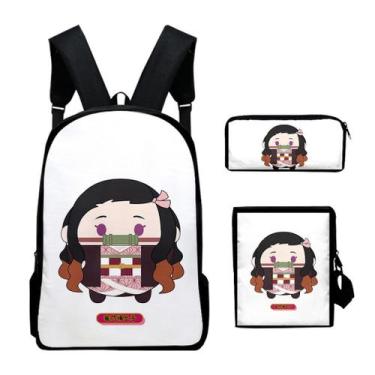 Imagem de Conjunto de mochilas Demons Slayers Anime School, 3 peças de tecido Ox