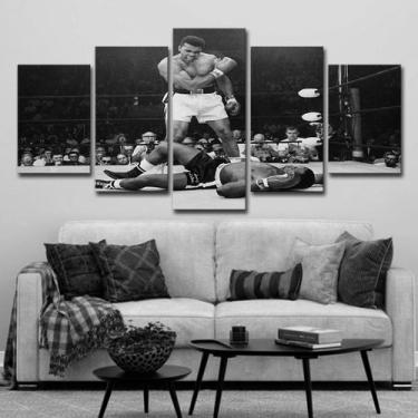 Imagem de Pôster de pintura de parede em tela Muhammad Ali Anime 5 painéis - yiw