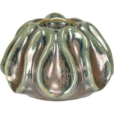 Imagem de PORTA VELA CASTIÇAL DECORATIVO HOME&CO CERÂMICA 9x10x10cm VERDE