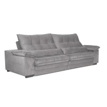 Imagem de Sofá Retrátil Reclinável 2,90m com Molas e Espuma D33 Biondi Veludocri