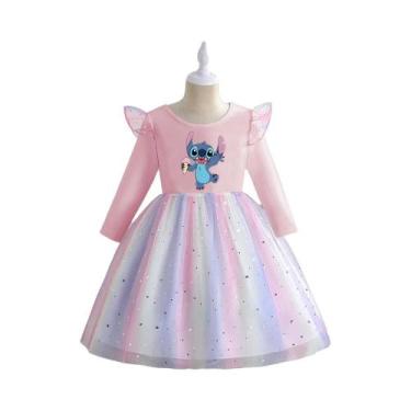 Imagem de Vestido De Princesa De Manga Comprida Para Meninas, Roupas Infantis Da