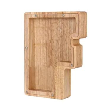 Imagem de Cofrinho De Madeira Com Alfabeto Inglês, 26 Letras, Caixa Para Moedas 