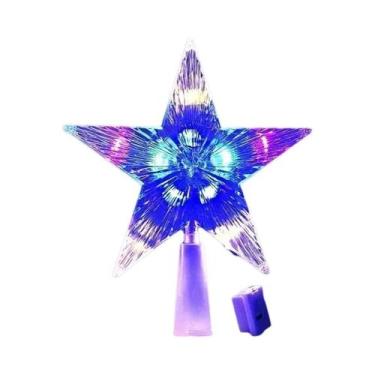 Imagem de Estrela Brilhante De 15cm Com Glitter Para Topo De Árvore De Natal, En