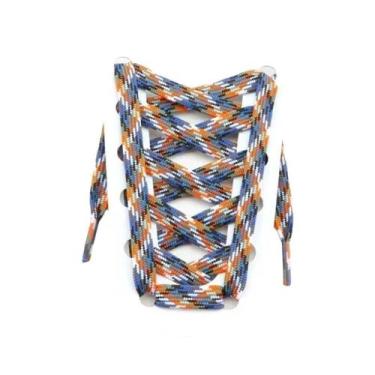 Imagem de Cadarços Planos Listrados Coloridos Para Tênis 1CM De Largura 100 120 