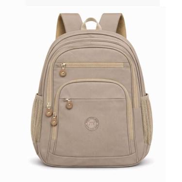 Imagem de Mochila Feminina Nylon Estilosa Impermeavel Grande - Multineos, Bege