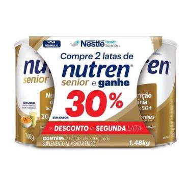 Imagem de Kit Complemento Alimentar Nutren Senior Sem Sabor 2 Unidades 740g