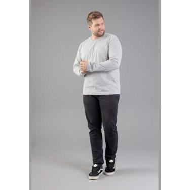 Imagem de Camiseta Básica de Mangas Longas Masculino Adulto Just Basic, Cinza, P