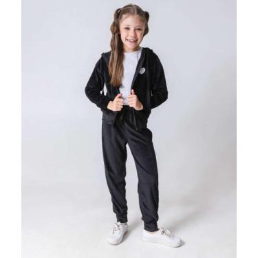 Imagem de Conjunto Infantil Plush Capuz Marisa Tam 4 a 10 Preto-49253, 6, Preto