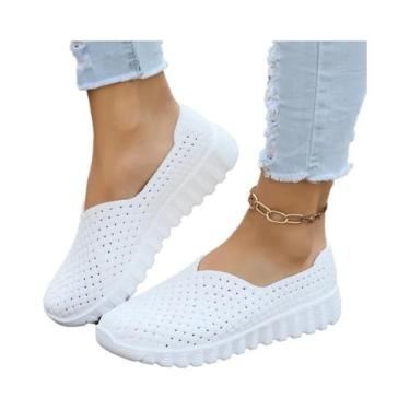 Imagem de Tênis Feminino Tamanho Grande, Leve, Tecido Vazado, Sola Macia, Moda E