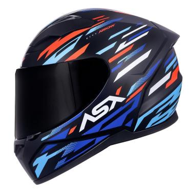 Imagem de Capacete ASX City Arrow Preto Vermelho e Azul-Masculino