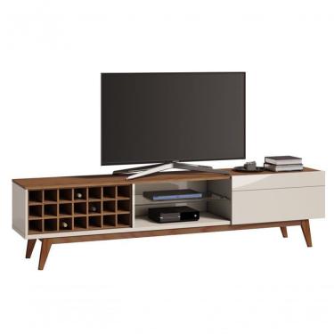 Imagem de Rack Classic Ad 2.2 Off White Com Freijó - Imcal Móveis