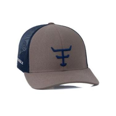 Imagem de Bone Texas Farm - Double - Tf912 - Marrom Caqui/ Azul Marinho Único-Unissex