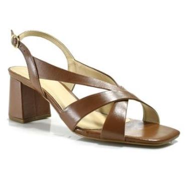 Imagem de Sandália de Couro e Salto Bloco Suzzara-Feminino