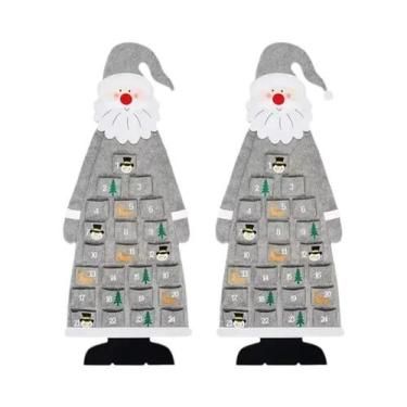 Imagem de Calendário Do Advento De Natal Em Feltro Para Crianças Com 24 Bolsos, 