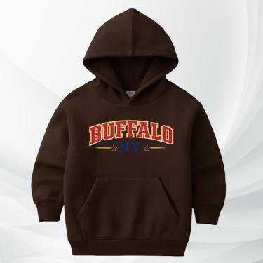 Imagem de Blusa de Moletom Infantil Buffalo com Capuz Flanelada Moleton Conforto Premium Estilo Streetwear-Unissex