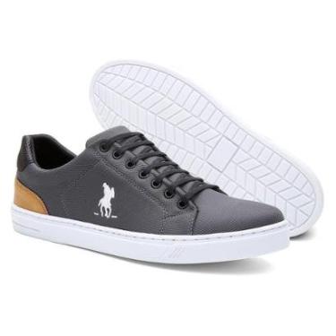 Imagem de Tênis Sapatenis Masculino Polo Lona Detalhe Couro Casual-Masculino
