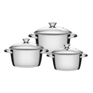 Imagem de Jogo de Panelas Tramontina 3 Peças com Tampa de Vidro, 3