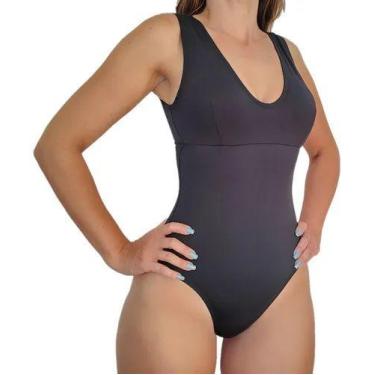 Imagem de Maiô Para Natação Ou Hidroginástica Com Bojo - Vila Beach Wear, Preto,