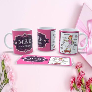 Imagem de Caneca de Porcelana 325ML Mães Estampa 42 para Presente Dia das Mães Apta micro-ondas Branca Outras Marcas