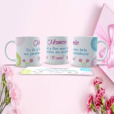 Imagem de Caneca de Porcelana Mães Estampa 45 para Presente Dia das Mães 325ML Decorada Branca Outras Marcas