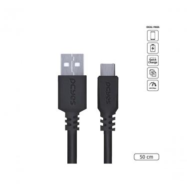 Imagem de Cabo USB Pcyes PUACP-05 para Celular e Smartphone USB Tipo C 0,5 METRO 480 MBPS 5V 3A P...