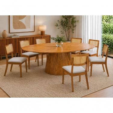 Imagem de Sala De Jantar Maciça 8 Cadeiras 2,20m - Londres -imperial