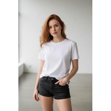 Imagem de Baby look basica premium branco 6001 - Basika