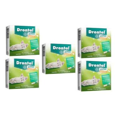 Imagem de 5 Drontal Spot On 0,35 Ml Gatos 0,5 A 2,5 Kg Profender Elanco
