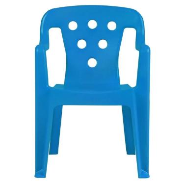 Imagem de Cadeira Plástica Infantil Poltroninha Kids Azul - Mor