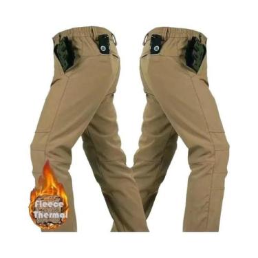 Imagem de Calças Cargo Táticas Militares Masculinas Impermeáveis De Fleece Quent