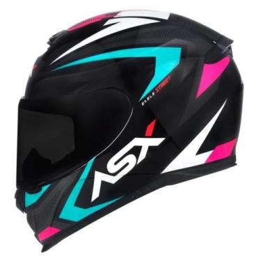 Imagem de Capacete ASX/ Axxis Eagle Street Brilho Preto/ Tiffany/ Rosa - ASX/AXX