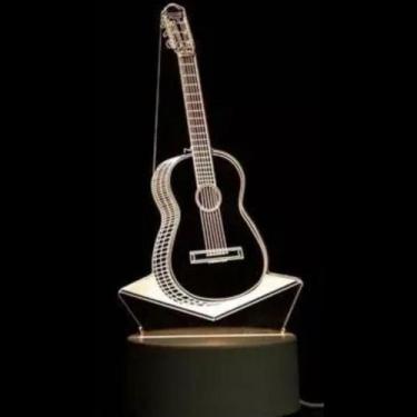 Imagem de Luminária led 3d usb violão / abajur / instrumento musical - KAPBOM