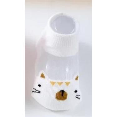 Imagem de Meia bebê zoo curta menina/menino  - Kadu modas, Branco tigre