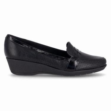 Imagem de Sapato Piccadilly Anabela feminino Confort 143244, Preto, 38